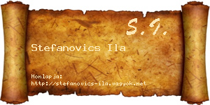 Stefanovics Ila névjegykártya